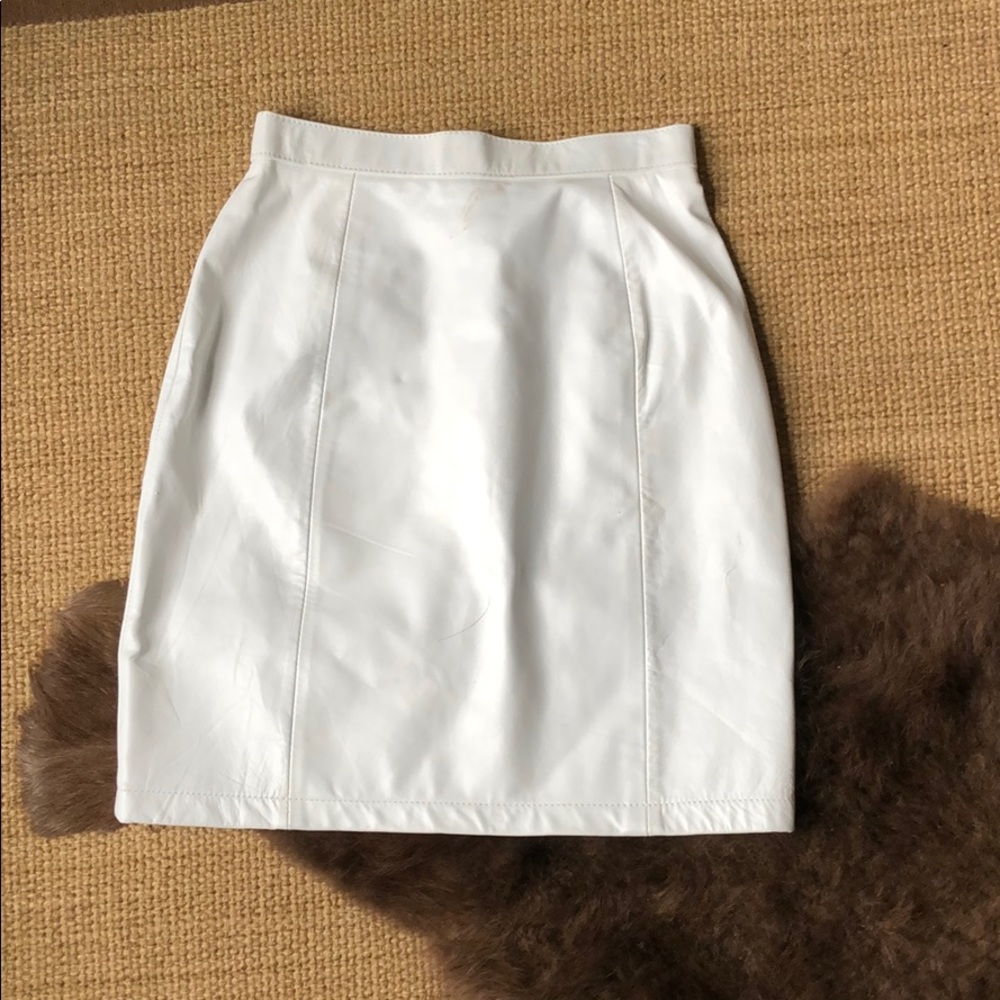 White leather skirt, vintage